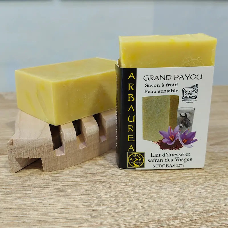 arbaurea-savon-grand-payou-lait-d-nesse-et-safran-100-g-sans-parfum image 4
