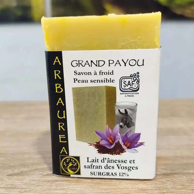 arbaurea-savon-grand-payou-lait-d-nesse-et-safran-100-g-sans-parfum image 1