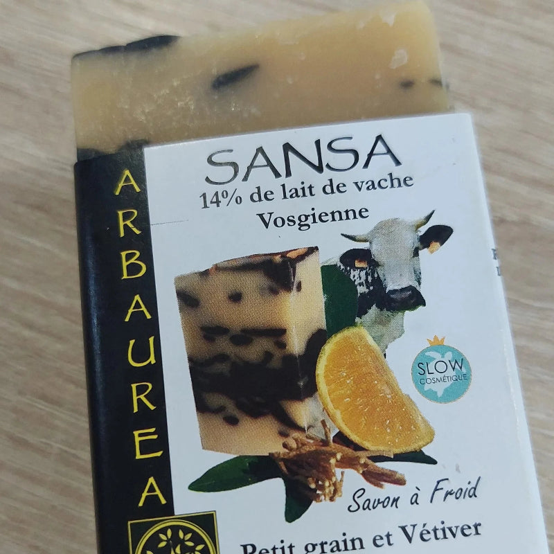 arbaurea-sansa-savon-saponifi-froid-lait-de-vache-petit-grain image 2