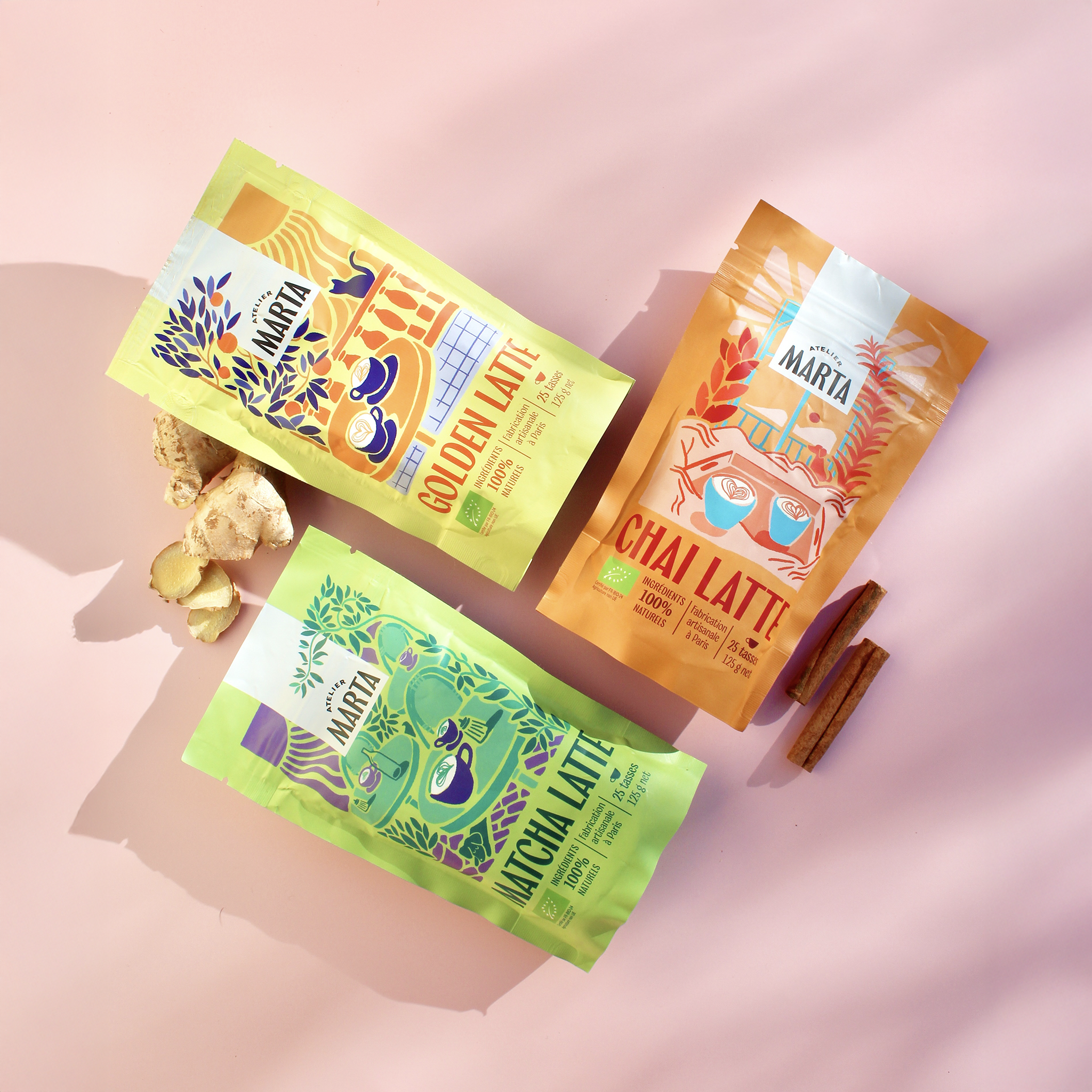 atelier-marta-pack-bestseller-chai-golden-matcha-3x25-tasses image 2